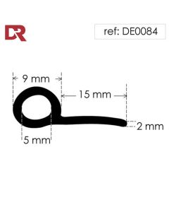 Rubber P seal section hollow piping DE0084