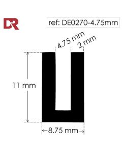 Rubber U Channel Seal DE0270-4_75
