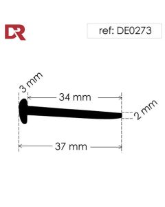 Black Rubber T Section