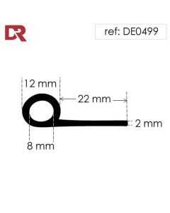 Rubber P Seal Hollow Piping Section DE0499