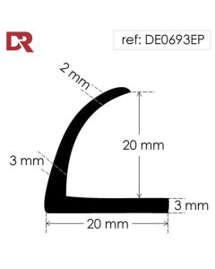 Rubber right angle section DE0693EP