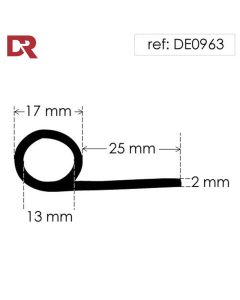 Rubber P Seal Hollow Piping Section DE0963N