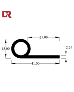 Rubber P Seal Hollow Piping Section DE0963N