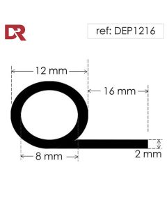 Rubber P Seal Hollow Piping Section DEP1216