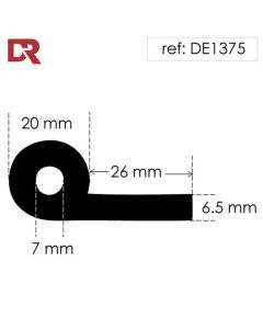 Rubber P Seal Hollow Piping Section DE1375