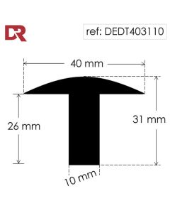 Rubber T Section DEDT403110