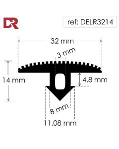 Rubber T Section DELR3214