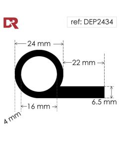Rubber P Section Hollow Piping Seal DEP2434