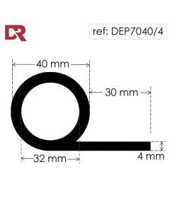 Rubber P Section Hollow Piping DEP7040