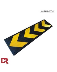 Rubber wall protecter with chevron and contrast reflective yellow and black stripes