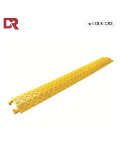 Heavy duty small single channel rigid cable protector in yellow for high visibility.