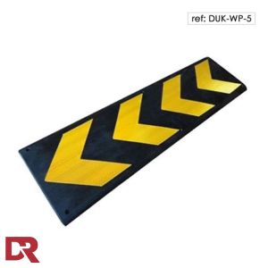 Rubber wall protecter with chevron and contrast reflective yellow and black stripes