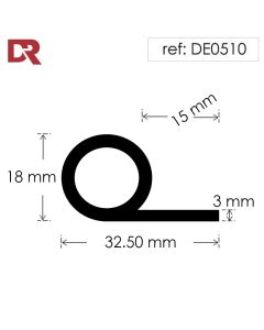 Rubber P Seal piping black rubber