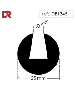 Round Rubber U Channel with Slot Seal DE1345