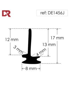 Rubber extrusion T section DE1456J