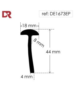Rubber T section DE1673EP