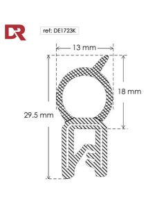 Flexible self grip rubber seal extrusion DE1723K