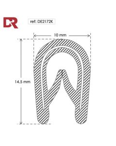 Flexible self grip rubber seal extrusion DE2172K