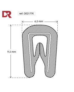 Flexible self grip rubber seal extrusion DE2177K