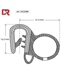 Flexible self grip rubber seal extrusion DE2208K