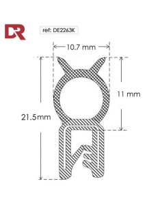 Flexible Self Grip Rubber Seal Extrusion DE2263K
