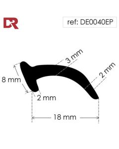 Rubber T section DE0040EP