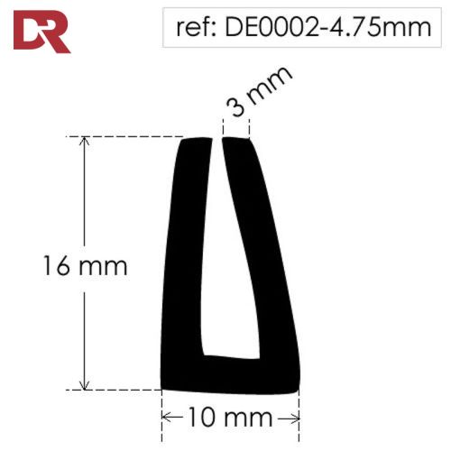 Rubber U Channel Seal DE0002-4_75
