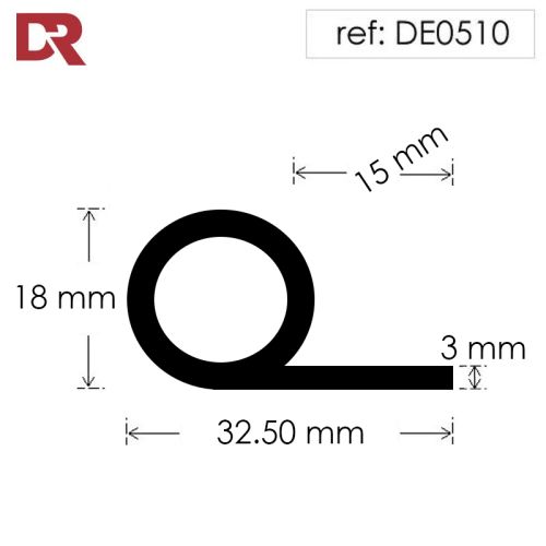 Rubber P Seal piping black rubber