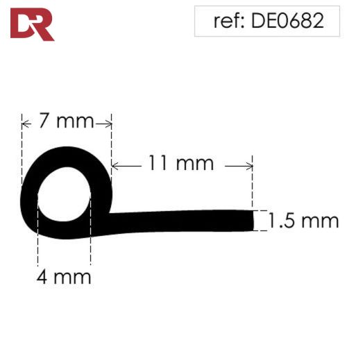 Rubber P Seal Hollow Piping Section DE0682