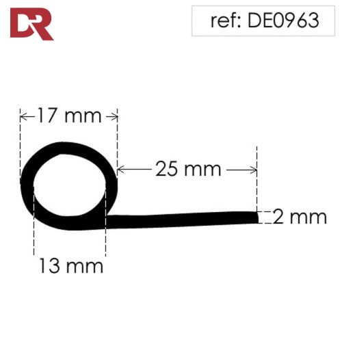 Rubber P Seal Hollow Piping Section DE0963N