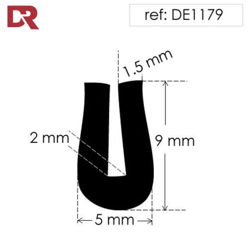 Rubber U Channel Seal DE1179