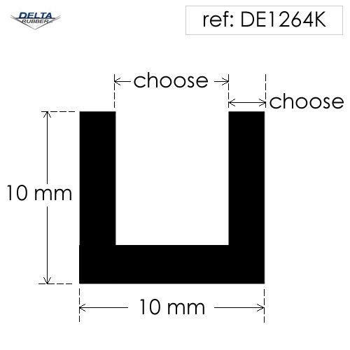 Square U Channel Rubber Extrusion DE1264K