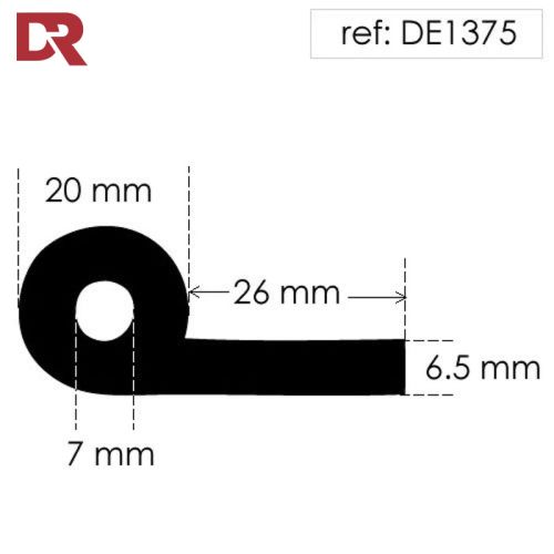 Rubber P Seal Hollow Piping Section DE1375