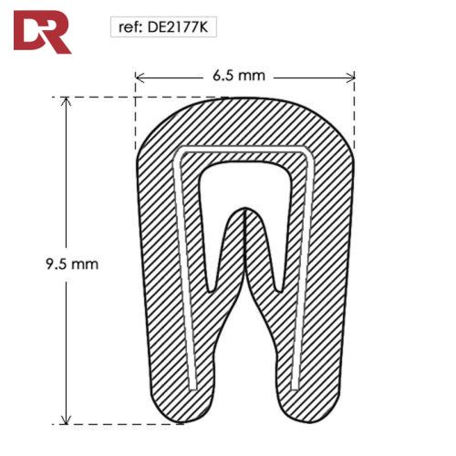 Flexible self grip rubber seal extrusion DE2177K