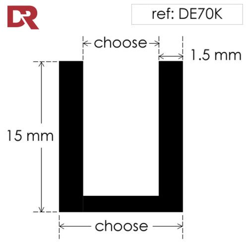 Square rubber u channel choose your panel thickness 