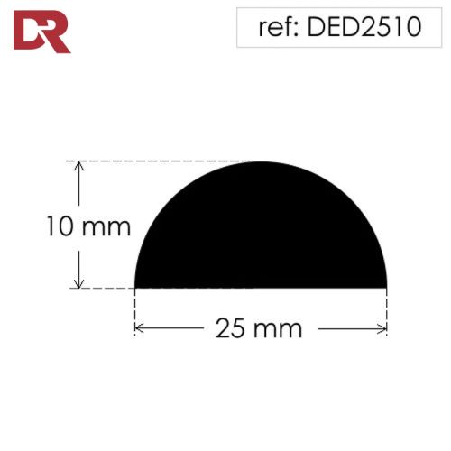 Solid rubber D section fender DED2510