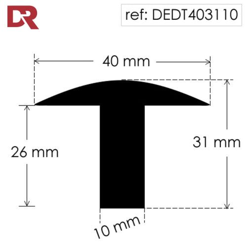 Rubber T Section DEDT403110