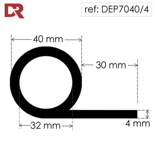 Rubber P Section Hollow Piping DEP7040