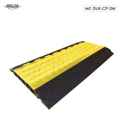 Heavy duty rigid 5 channel cable protector with yellow and black contrast for high visibility. Part of our interlocking system
