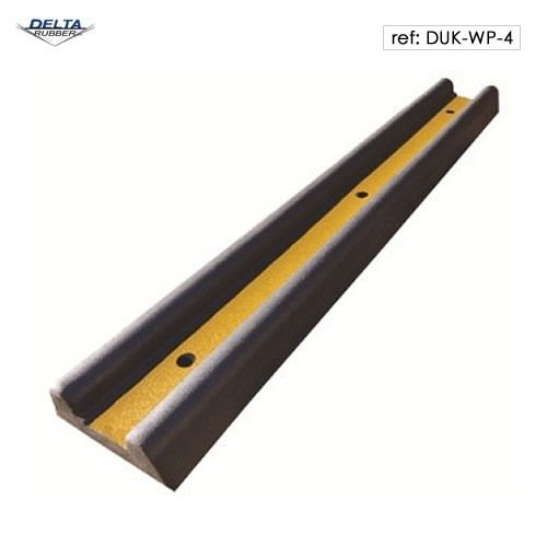 Heavy duty Double D rubber wall protector with contrast yellow and black detail for high visibility