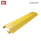 Heavy duty large single channel rigid cable protector in yellow for high visibility.