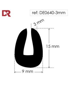 Rubber U Channel Seal DE0640-3