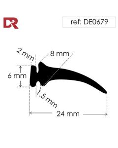 Black rubber T section