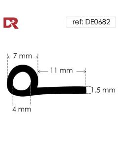 Rubber P Seal Hollow Piping Section DE0682