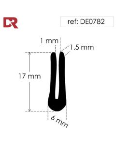 Rubber U Channel Seal DE0782