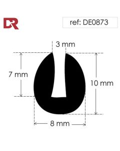 Rubber U Channel Seal DE0873