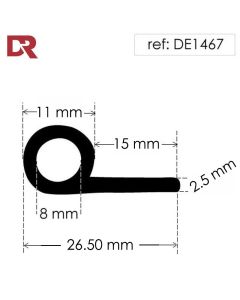 Rubber P Seal Hollow Piping DE1467