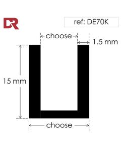Square rubber u channel choose your panel thickness