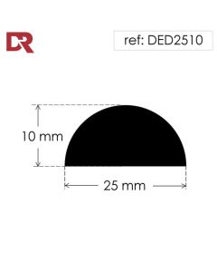 Solid rubber D section fender DED2510
