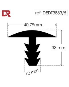 Rubber T Section DEDT3833/5